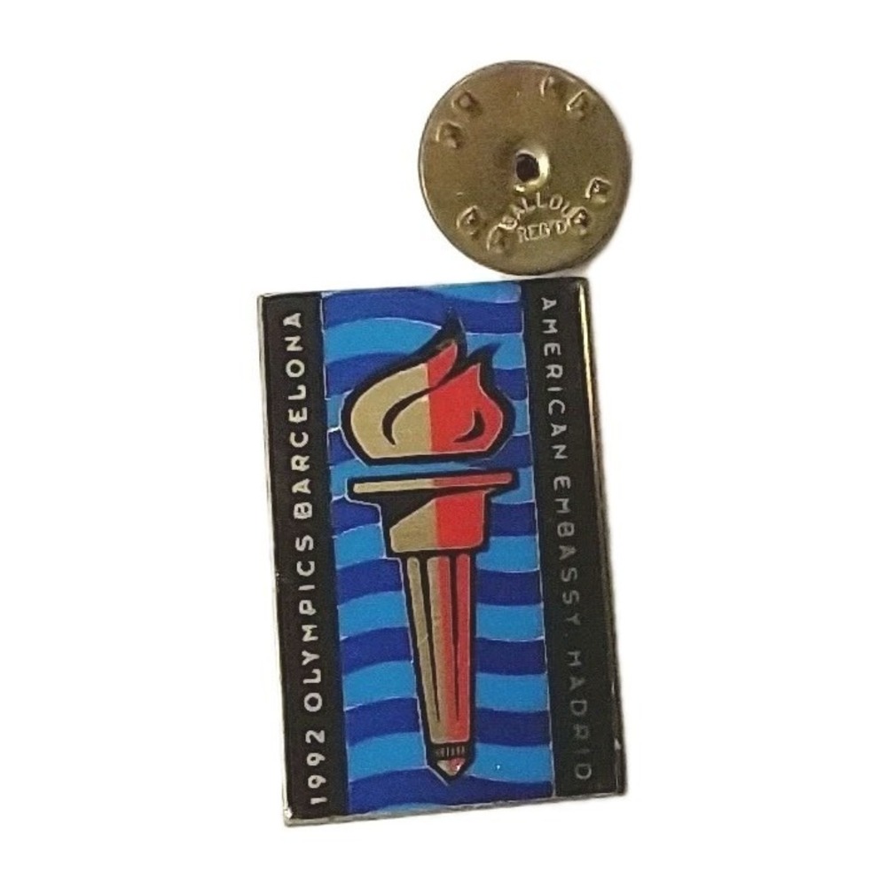 Vintage Madrid American‎ Embassy 1992 Olympics Barcelona Ballou Reg'D Pin RARE